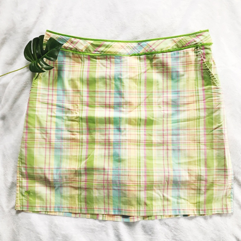 Lilly Pulitzer Green Plaid Golf Skort | Size 14